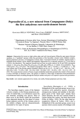 Italy): the First Anhydrous Rare-Earth-Element Borate