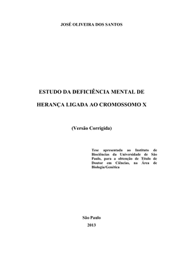 Estudo Da Deficiência Mental De Herança Ligada Ao Cromossomo X