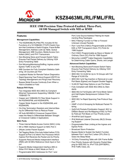 IEEE 1588 Precision Time Protocol-Enabled, Three-Port, 10/100 Managed Switch with MII Or RMII