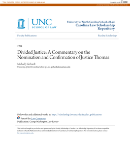 A Commentary on the Nomination and Confirmation of Justice Thomas Michael J