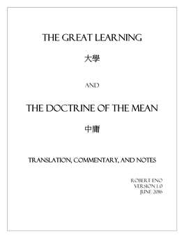 The Great Learning the Doctrine of the Mean