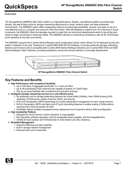 HP Storageworks SN6000C 8Gb Fibre Channel Switch