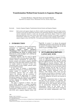 Transformation Method from Scenario to Sequence Diagram