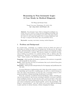 Reasoning in Non-Axiomatic Logic: a Case Study in Medical Diagnosis