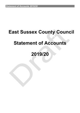 East Sussex County Council Statement of Accounts 2019/20