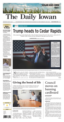 Trump Heads to Cedar Rapids