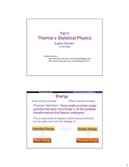 Thermal & Statistical Physics