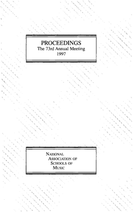 Proceedings, the 73Rd Annual Meeting, 1997