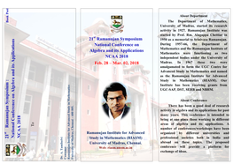 21 Ram Anujan Sym Posium : National