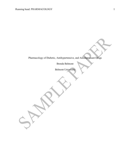 APA Sample Pharmacology Paper