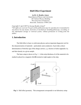 Hall Effect Experiment