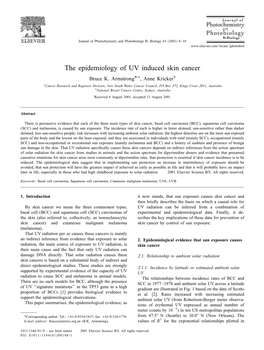 The Epidemiology of UV Induced Skin Cancer Bruce K