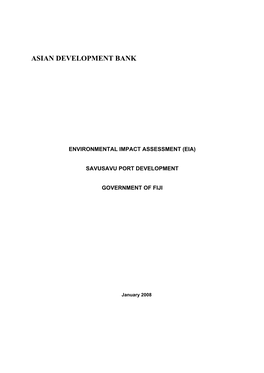 Rural and Outer Islands Development Project - Valaga Bay Port - Engineering Assessment