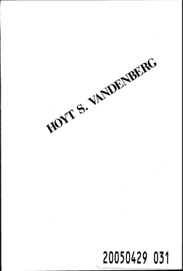 Hoyt S. Vandenberg, the Life of a General N/A 5B