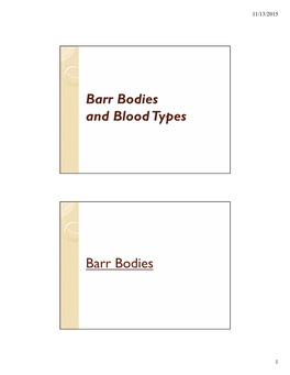 Barr Bodies and Blood Types