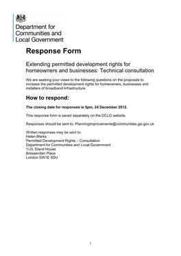 Extending Permitted Development Rights for Homeowners and Businesses: Technical Consultation