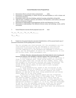 History General Education Assessment Rubric