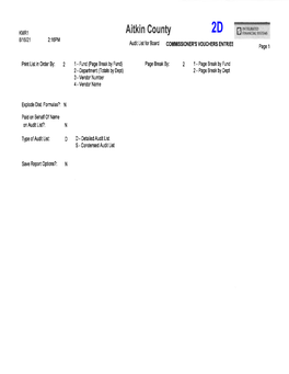2D 8T16t21 2:16PM Audit List for Board COMMISS1ONER.S VOUCHERS ENTRTES Page 1
