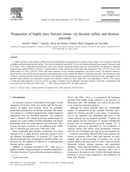 Preparation of Highly Pure Thorium Nitrate Via Thorium Sulfate And