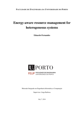 Energy-Aware Resource Management for Heterogeneous Systems