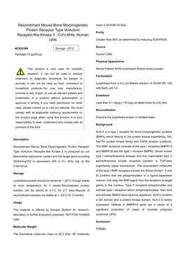 Recombinant Mouse Bone Morphogenetic Protein Receptor Type IA