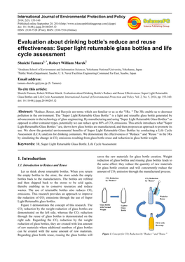 Super Light Returnable Glass Bottles and Life Cycle Assessment