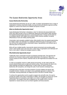 The Sussex Biodiversity Opportunity Areas