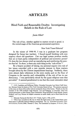 Blind Faith and Reasonable Doubts: Investigating Beliefs in the Rule of Law