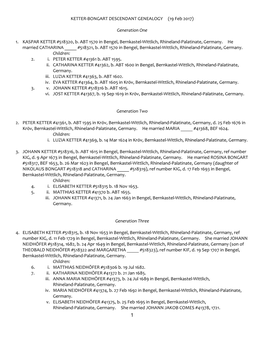 KETTER-BONGART DESCENDANT GENEALOGY (19 Feb 2017)