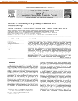 Altitude Variation of the Plasmapause Signature in the Main Ionospheric Trough