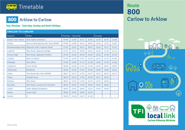 Route 800 Carlow Arklow Tullow