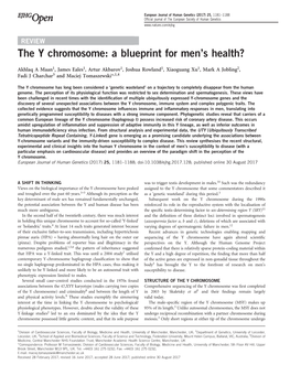 The Y Chromosome: a Blueprint for Men’S Health?