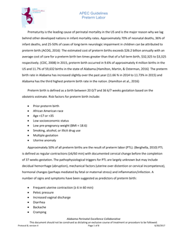 APEC Guidelines Preterm Labor