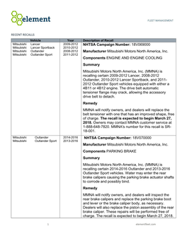 18V069000 Manufacturer Mitsubishi Motors North America, Inc