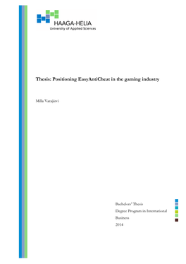 Thesis: Positioning Easyanticheat in the Gaming Industry