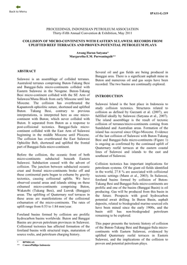 Collision of Microcontinents with Eastern Sulawesi: Records From