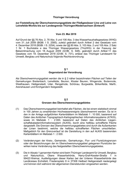 Thüringer Verordnung Zur Feststellung Der