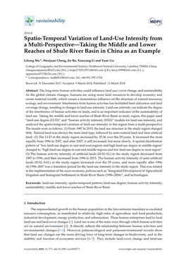 Spatio-Temporal Variation of Land-Use Intensity from a Multi-Perspective—Taking the Middle and Lower Reaches of Shule River Basin in China As an Example