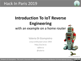 Introduction to Iot Reverse Engineering Hack in Paris 2019