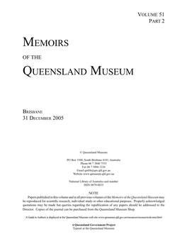 Memoirs Queensland Museum