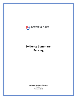 Evidence Summary: Fencing