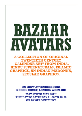 Bazaar Avatars a Collection of Original Twentieth Century ‘Calendar Art’ from India