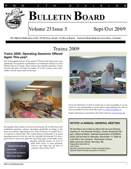 BULLETIN BOARD Volume 23 Issue 5 Sept/Oct 2009