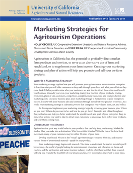 Marketing Strategies for Agritourism Operations