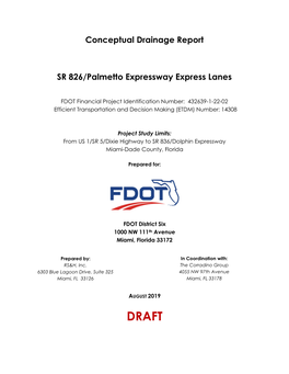 Conceptual Drainage Report SR 826/Palmetto Expressway Express