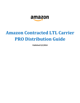 Amazon Contracted LTL Carrier PRO Distribution Guide