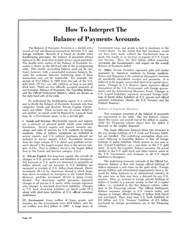 How to Interpret the Balance of Payments Accounts