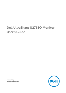 Dell Ultrasharp U2718Q Monitor User's Guide