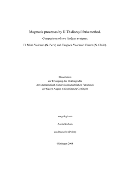 Magmatic Processes by U-Th Disequilibria Method