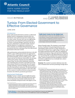 Tunisia: from Elected Government to Effective Governance
